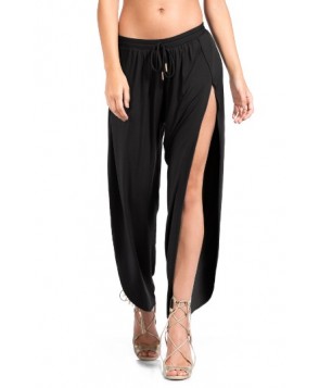 Robin Piccone Side Split Cover-Up Pants - Black