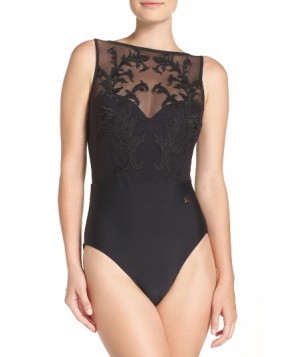 Ted Baker London Lace One-Piece Swimsuit2C/D - Black