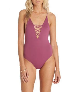 Billabong Sol Searcher Lace-Up One-Piece Swimsuit  - Purple