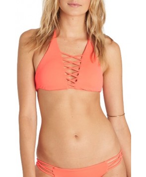 Billabong Sol Searcher Lace-Up Halter Bikini Top  - Red