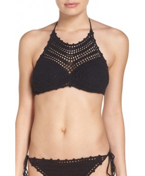 The Bikini Lab Take It Crochet Bikini Top  - Black