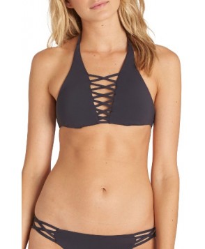 Billabong Sol Searcher Lace-Up Halter Bikini Top - Black