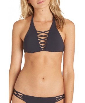 Billabong Sol Searcher Lace-Up Halter Bikini Top  - Black