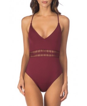 Kenneth Cole Weave Your Own Way One-Piece Swimsuit - Red