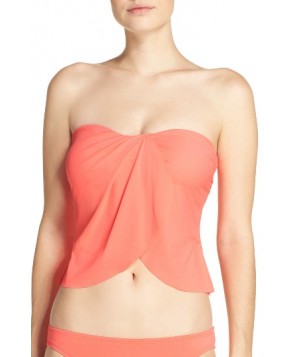 Vince Camuto Draped Bandini Top - Coral