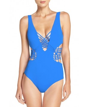 Becca 'Electric Current' Cutout One-Piece Swimsuit  - Blue