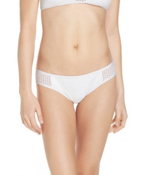 Red Carter Mesh Bikini Bottoms - White