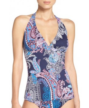 Tommy Bahama Paisley Print Tankini Top - Blue