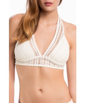 Robin Piccone 'Sophia' Crochet Halter Bikini Top - Ivory