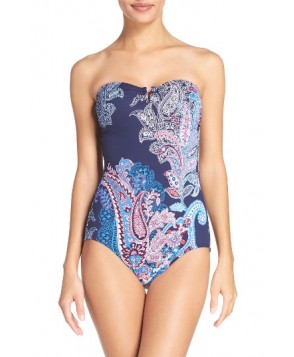 Tommy Bahama Paisley Print One-Piece Swimsuit