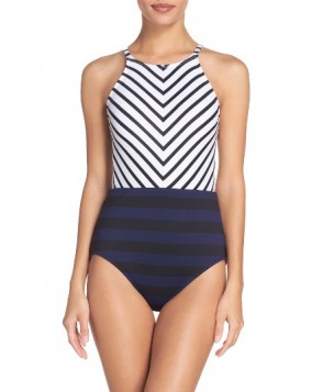 Tommy Bahama Channel One-Piece Swimsuit - Black