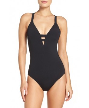 Seafolly Active Deep-V One-Piece Swimsuit US / 8 AU - Black