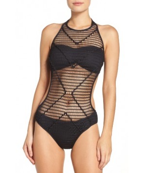 Kenneth Cole New York Wrapped In Love One-Piece Swimsuit - Black