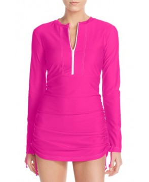 Mott 50 'Sonja' Long Sleeve Half Zip Convertible Swimdress - Pink