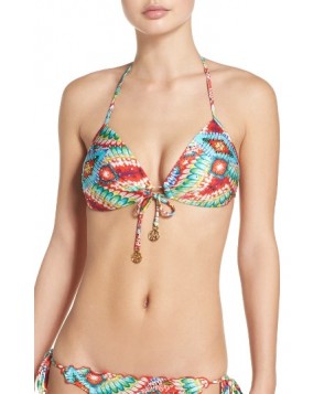 Luli Fama Crystallized Push-Up Bikini Top - Blue