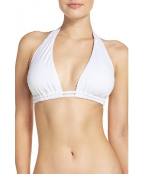  Becca Color Code Halter Bikini Top, Size D - White