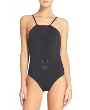Red Carter Strappy One-Piece Swimsuit - Black