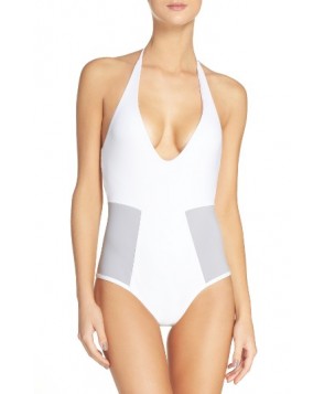 L Space Fireside Halter One-Piece Swimsuit - White
