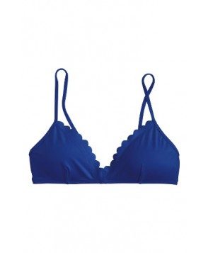 J.crew Scalloped Italian Matte Bikini Top - Blue