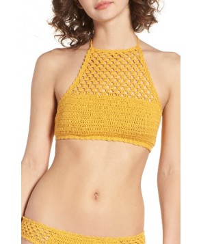 Rip Curl Topanga Crochet High Neck Bikini Top - Yellow