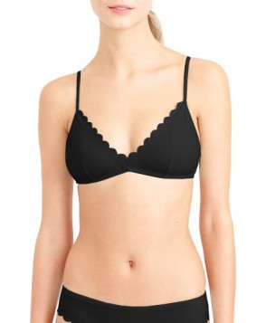  J.crew Scalloped Italian Matte Bikini Top, Size XX-Small - Black