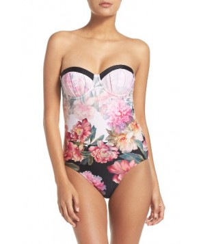 Ted Baker London Playful Posie One-Piece Swimsuit4DD/E (DD/3D US) - Pink