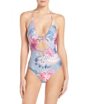 Isabella Rose Birds Of A Feather One-Piece Swimsuit - Grey