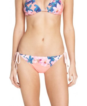Ted Baker London Orchid Wonderland Side Tie Bikini Bottoms - Beige