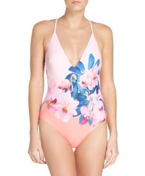 Ted Baker London Orchid Wonderland One-Piece Swimsuit - Beige