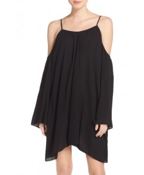 Elan Cold Shoulder Cover-Up Tunic - Black