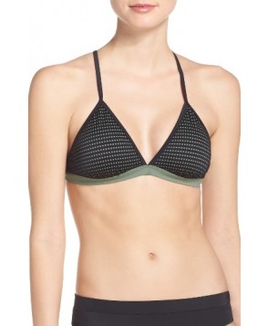 Zella Perforated Bikini Top - Green