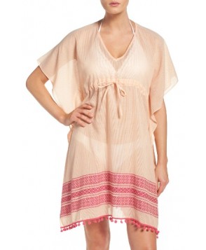 Echo Pom Cover-Up Caftan - Orange