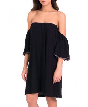 Pitusa Salsa Off The Shoulder Cover-Up Dress - Black