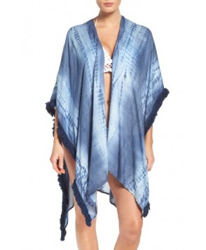 Michael Stars Alligator Rain Cover-Up Cape - Blue