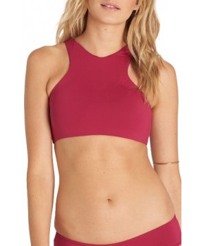 Billabong Sol Searcher High Neck Bikini Top - Burgundy