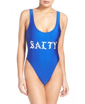 Private Party Salty One-Piece Swimsuit/Large - Blue