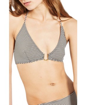 Topshop Metallic Stripe Bikini Top US (fits like 10-12) - Grey