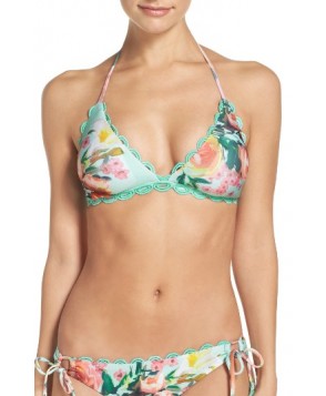  Becca High Tea Bikini Top, Size D - Green