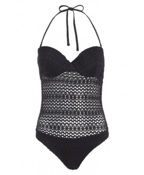Topshop Crochet One-Piece Swimsuit US (fits like 0-2) - Black