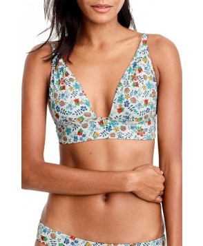 J.crew Liberty Print Deep V-Neck Bikini Top