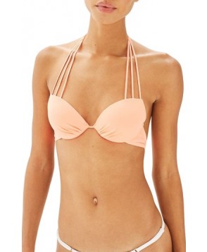 Topshop Slinky Strap Plunge Bikini Top US (fits like 6-8) - Coral