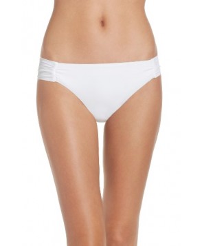 Trina Turk Shirred Side Bikini Bottoms - White