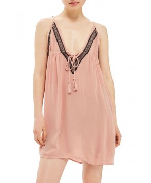 Topshop Embroidered Cover-Up Slipdress - Pink