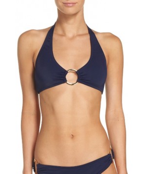  Milly Santorini Halter Bikini Top, Size Petite - Blue
