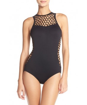 Seafolly 'Mesh About' High Neck One-Piece Swimsuit