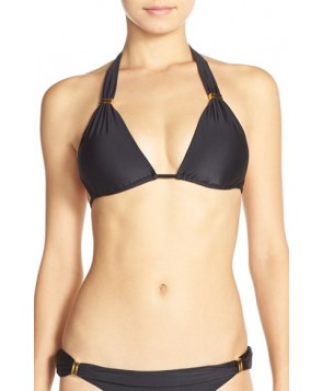 Vix Swimwear 'Soild Sunset Bia Tube' Halter Bikini Top Size D - Black