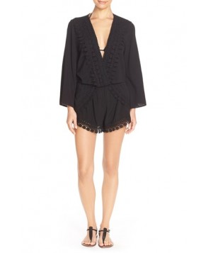 La Blanca 'Costa Brava' Cover-Up Romper  - Black