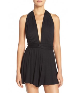 Elan Convertible Cover-Up Romper  - Black