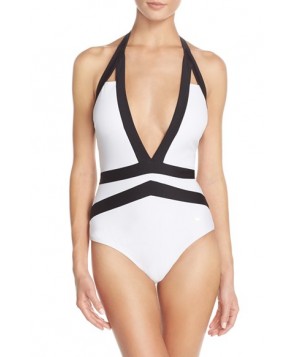 Ted Baker London 'Ralinda' Halter One-Piece Swimsuit  - White