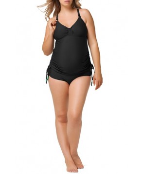 Cake 'Shake' Tankini Maternity/nursing Swimsuit  - Black